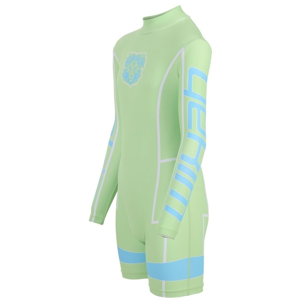 Yekim Mint Green Scuba One Piece Shorts Bodysuit Women's XS